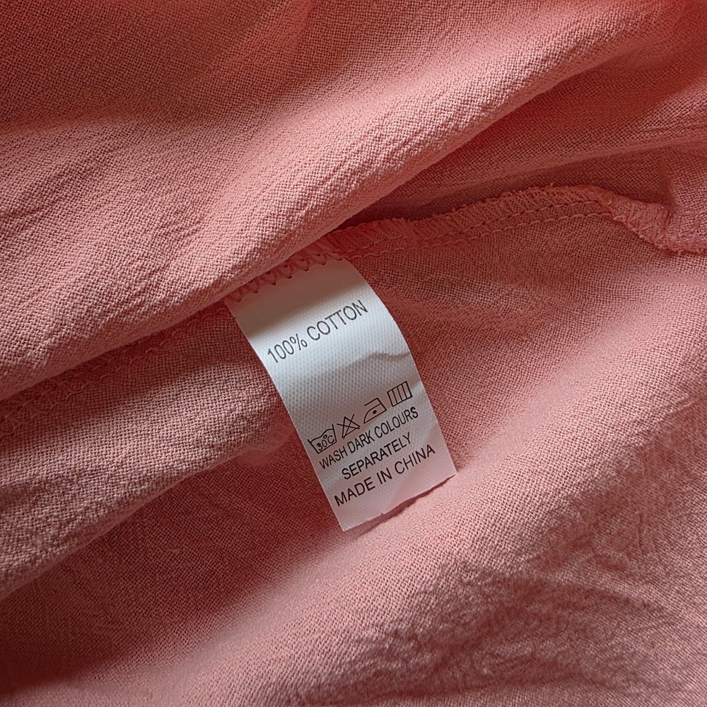 Pink Cotton Sleeveless Midi Dress with Pockets Casual Summer‎ Sundress - Picture 5 of 8
